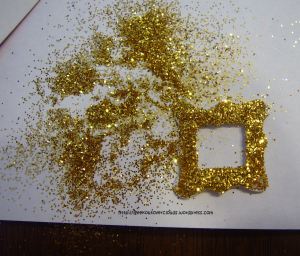 paint with glue, then add glitter.  Let dry!